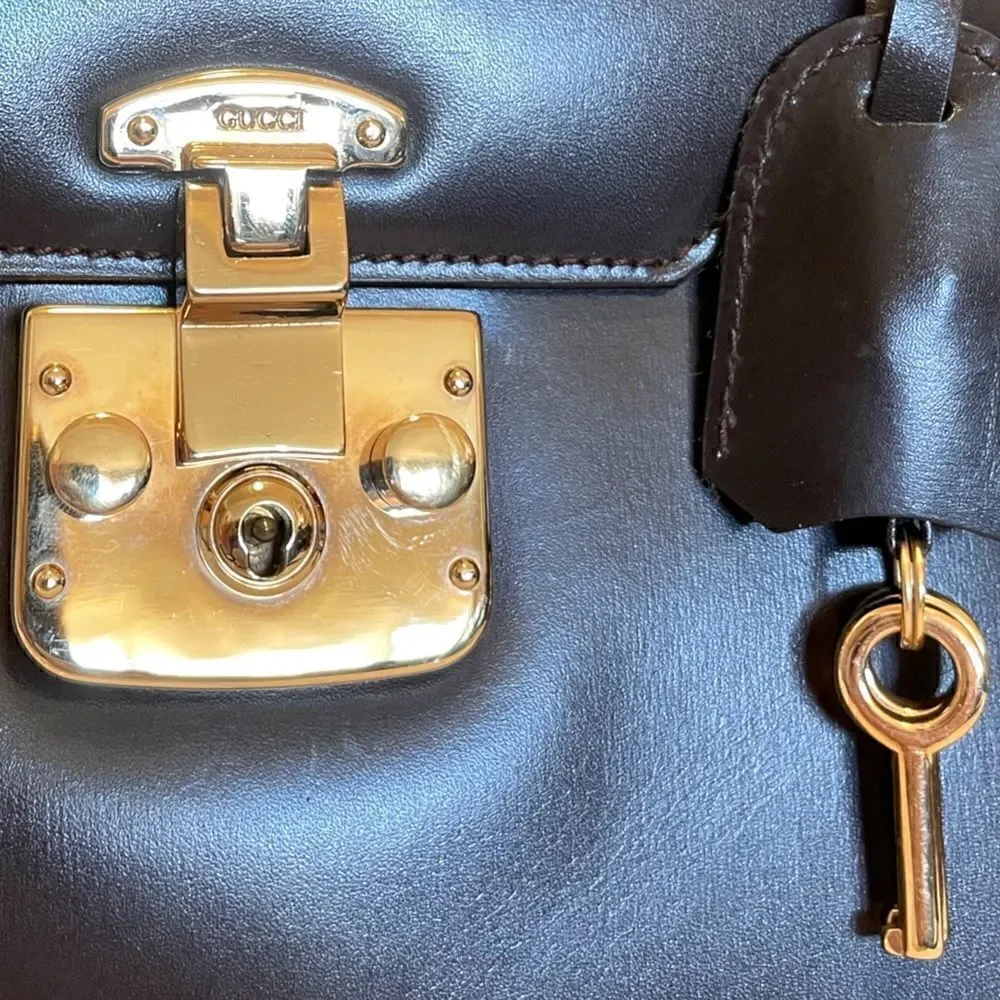 GUCCI Lady Lock Leather 2-Way Vintage Handbag - Picture 7 of 15